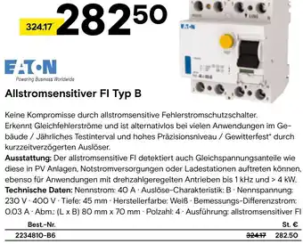 Conrad Allstromsensitiver FI Typ B Angebot