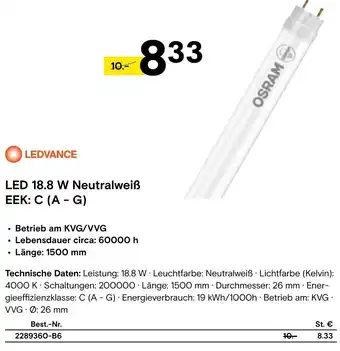 Conrad LEDVANCE LED 18.8 W Neutralweiß EEK: C (A - G) Angebot