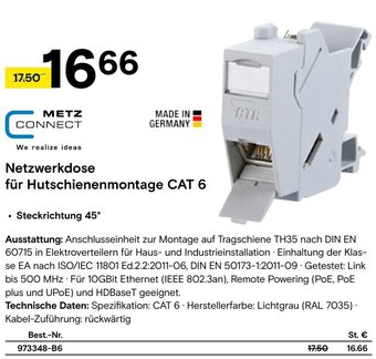 Conrad Netzwerkdose für Hutschienenmontage CAT 6 Angebot