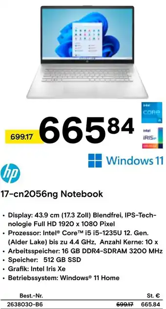 Conrad hp 17-cn2056ng Notebook Angebot