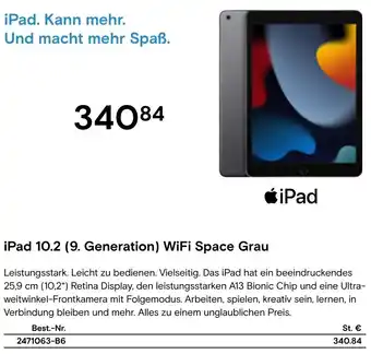 Conrad iPad 10.2 (9. Generation) WiFi Space Grau Angebot
