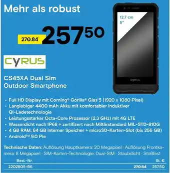Conrad CYRUS CS45XA Dual Sim Outdoor Smartphone Angebot