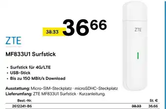 Conrad ZTE MF833U1 Surfstick Angebot