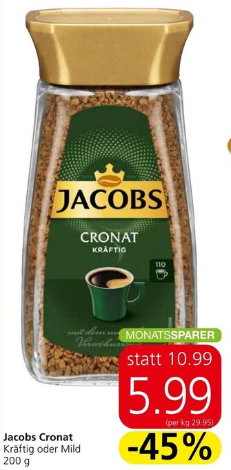 Spar Jacobs Cronat Kräftig oder Mild 200 g Angebot