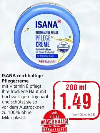 Spar ISANA reichhaltige Pflegecreme 200 ml Angebot