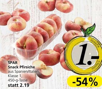 Spar SPAR Snack Pfirsiche aus Spanien/Italien, Klasse 1, 450-g-Tasse Angebot