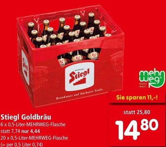 Interspar Stiegl Goldbräu 6 x 0,5-Liter-MEHRWEG-Flasche Angebot