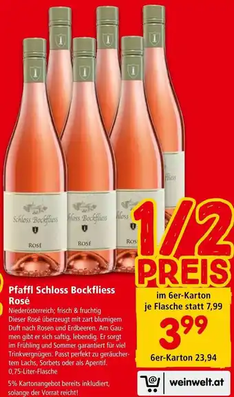 Interspar Pfaffl Schloss Bockfliess Rosé 0,75-Liter-Flasche Angebot