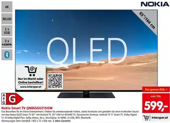 Interspar Nokia Smart TV QNR65GV215ISW Angebot