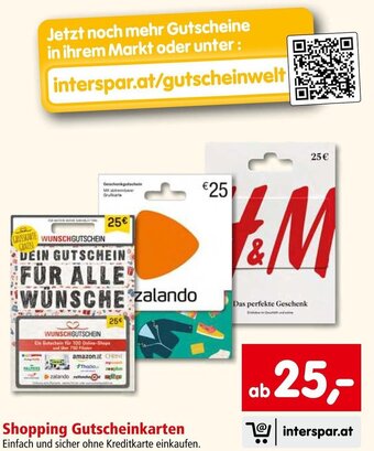 Interspar Shopping Gutscheinkarten Angebot