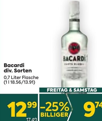 Billa Bacardi div. Sorten 0,7 Liter Flasche Angebot