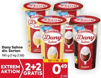 Billa Dany Sahne div. Sorten 190 g Angebot
