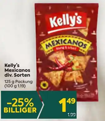 Billa Kelly's Mexicanos div. Sorten 125 g Packung Angebot