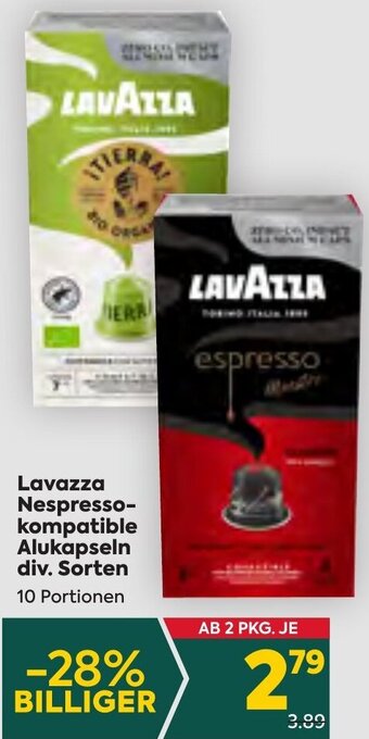 Billa Lavazza Nespresso- kompatible Alukapseln div. Sorten 10 Portionen Angebot