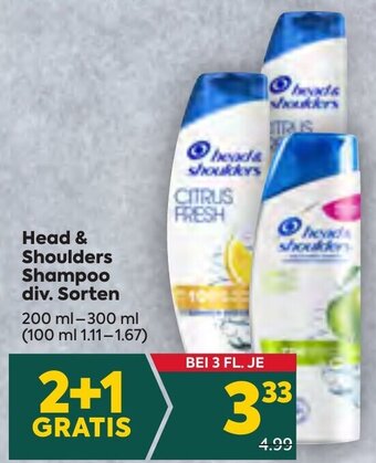 Billa Head & Shoulders Shampoo div. Sorten 200 ml-300 ml Angebot