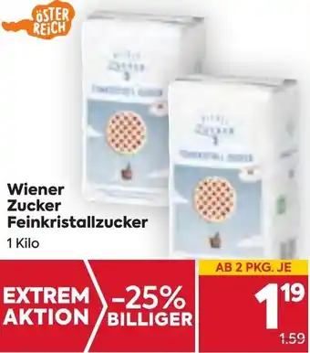 Billa Wiener Zucker Feinkristallzucker 1 Kilo Angebot