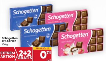 Billa Schogetten div. Sorten 100 g Angebot