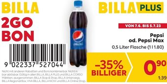 Billa Pepsi od. Pepsi Max 0,5 Liter Flasche Angebot