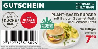 Billa PLANT-BASED BURGER mit Garden-Gourmet-Patty und Pommes Frites Angebot