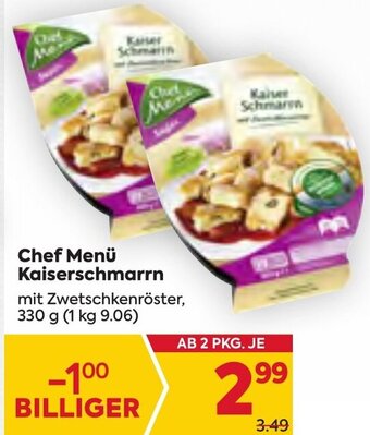 Billa Chef Menü Kaiserschmarrn mit Zwetschkenröster, 330 g Angebot