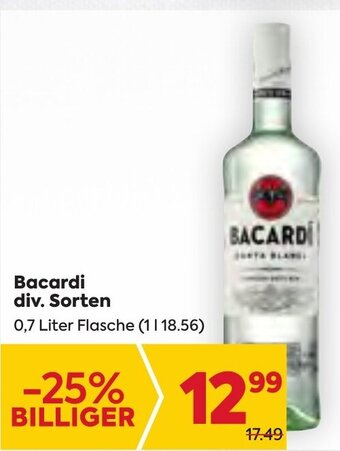 Billa Bacardi div. Sorten 0,7 Liter Flasche Angebot