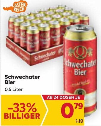 Billa Schwechater Bier 0,5 Liter Angebot