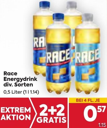 Billa Race Energydrink div. Sorten 0,5 Liter Angebot