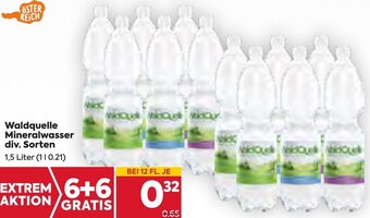Billa Waldquelle Mineralwasser div. Sorten 1,5 Liter Angebot