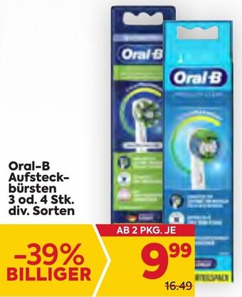 Billa Oral-B Aufsteck-bürsten 3 od. 4 Stk. div. Sorten Angebot