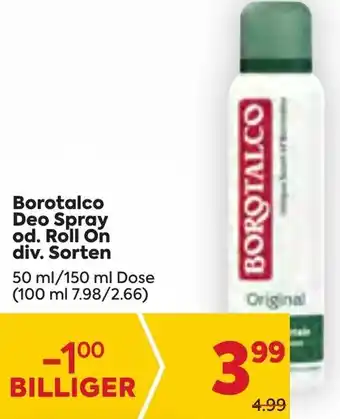Billa Borotalco Deo Spray od. Roll On div. Sorten 50 ml/150 ml Dose Angebot