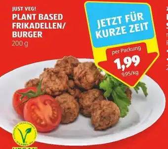 Hofer JUST VEG! PLANT BASED FRIKADELLEN/ BURGER 200 g Angebot