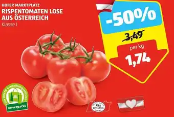 Hofer HOFER MARKTPLATZ RISPENTOMATEN LOSE AUS ÖSTERREICH Klasse I Angebot