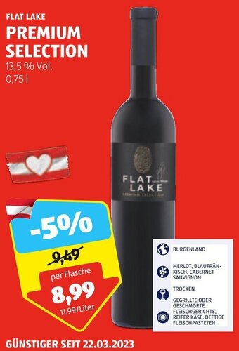 Hofer FLAT LAKE PREMIUM SELECTION 0,75L Angebot