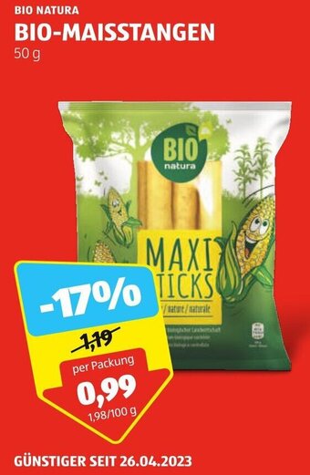 Hofer BIO NATURA BIO-MAISSTANGEN 50 g Angebot