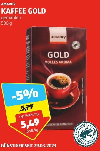 Hofer AMAROY KAFFEE GOLD gemahlen 500 g Angebot