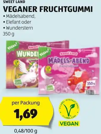 Hofer SWEET LAND VEGANER FRUCHTGUMMI 350 g per Packung Angebot