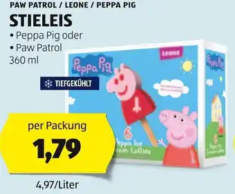 Hofer PAW PATROL / LEONE / PEPPA PIG STIELEIS 360 ml per Packung Angebot