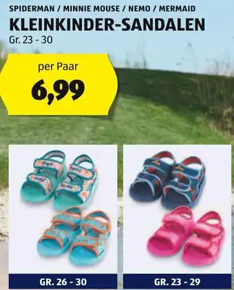 Hofer SPIDERMAN / MINNIE MOUSE / NEMO / MERMAID KLEINKINDER-SANDALEN Gr. 23.30 per Paar Angebot