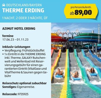 Hofer DEUTSCHLAND/BAYERN THERME ERDING Angebot