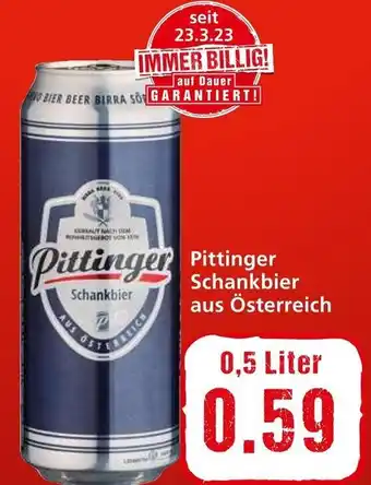 Interspar Pittinger Schankbier aus Österreich 0,5 Liter Angebot