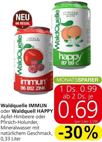 Interspar Waldquelle IMMUN oder Waldquell HAPPY 0,33 Liter Angebot