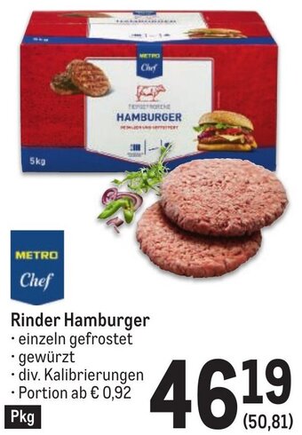 Metro Rinder Hamburger Angebot