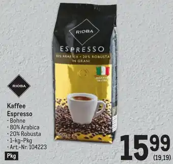 Metro Kaffee Espresso • 1-kg-Pkg Angebot