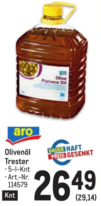 Metro Olivenöl Trester • 5-l-Knt Angebot
