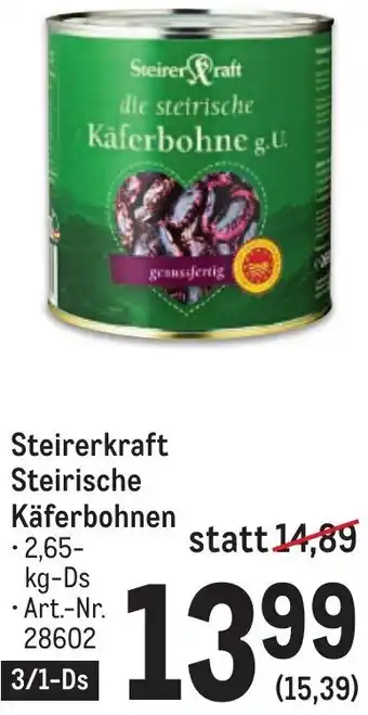 Metro Steirerkraft Steirische Käferbohnen Angebot