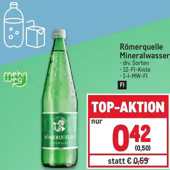 Metro Römerquelle Mineralwasser div. Sorten • 12-Fl-Kiste Angebot