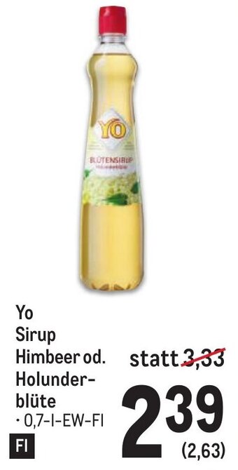 Metro Yo Sirup Himbeer od. Holunderblüte Angebot