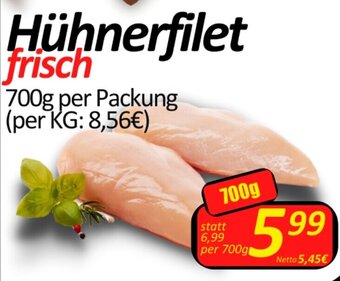Wurstico Hühnerfilet frisch 700g per Packung Angebot