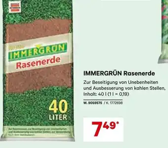 Lagerhaus Immergrün Rasenerde 40 Liter Angebot