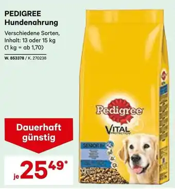 Lagerhaus Pedigree Hundenahrung Angebot